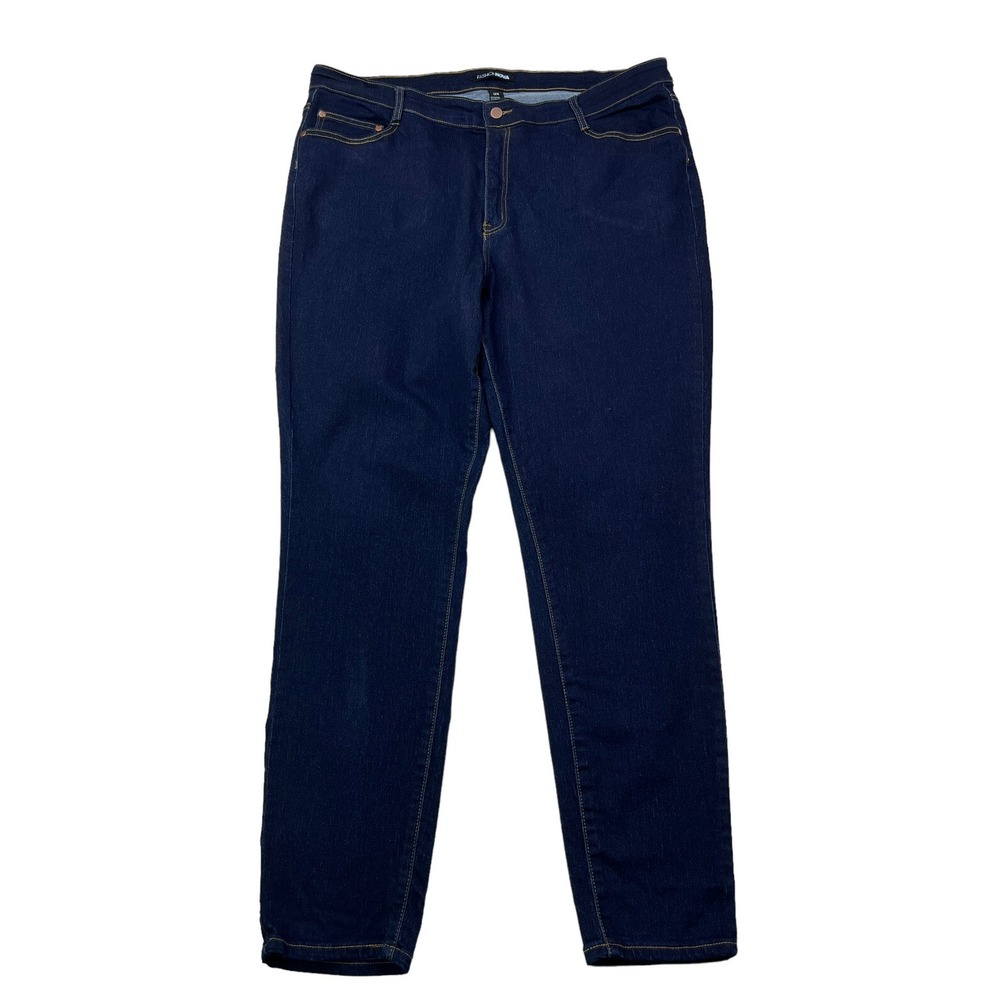 Fashion Nova Womens Plus Size 3X Classic High Waist Skinny‎ Dark Wash Jeans